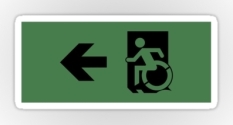Accessible Exit Sign Project Wheelchair Wheelie Running Man Symbol Means of Egress Icon Disability Emergency Evacuation Fire Safety Sticker 21