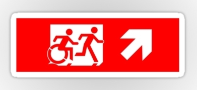 Accessible Exit Sign Project Wheelchair Wheelie Running Man Symbol Means of Egress Icon Disability Emergency Evacuation Fire Safety Sticker 23