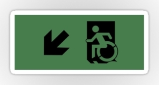 Accessible Exit Sign Project Wheelchair Wheelie Running Man Symbol Means of Egress Icon Disability Emergency Evacuation Fire Safety Sticker 23