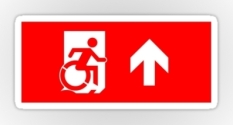 Accessible Exit Sign Project Wheelchair Wheelie Running Man Symbol Means of Egress Icon Disability Emergency Evacuation Fire Safety Sticker 26