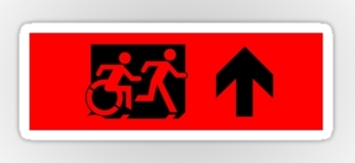 Accessible Exit Sign Project Wheelchair Wheelie Running Man Symbol Means of Egress Icon Disability Emergency Evacuation Fire Safety Sticker 27
