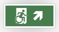 Accessible Exit Sign Project Wheelchair Wheelie Running Man Symbol Means of Egress Icon Disability Emergency Evacuation Fire Safety Sticker 36