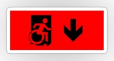 Accessible Exit Sign Project Wheelchair Wheelie Running Man Symbol Means of Egress Icon Disability Emergency Evacuation Fire Safety Sticker 5