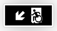 Accessible Exit Sign Project Wheelchair Wheelie Running Man Symbol Means of Egress Icon Disability Emergency Evacuation Fire Safety Sticker 52