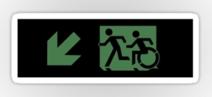Accessible Exit Sign Project Wheelchair Wheelie Running Man Symbol Means of Egress Icon Disability Emergency Evacuation Fire Safety Sticker 53