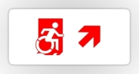 Accessible Exit Sign Project Wheelchair Wheelie Running Man Symbol Means of Egress Icon Disability Emergency Evacuation Fire Safety Sticker 57