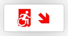 Accessible Exit Sign Project Wheelchair Wheelie Running Man Symbol Means of Egress Icon Disability Emergency Evacuation Fire Safety Sticker 58