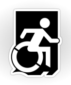 Accessible Exit Sign Project Wheelchair Wheelie Running Man Symbol Means of Egress Icon Disability Emergency Evacuation Fire Safety Sticker 62