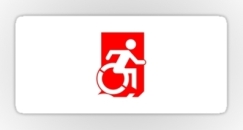 Accessible Exit Sign Project Wheelchair Wheelie Running Man Symbol Means of Egress Icon Disability Emergency Evacuation Fire Safety Sticker 63