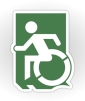 Accessible Exit Sign Project Wheelchair Wheelie Running Man Symbol Means of Egress Icon Disability Emergency Evacuation Fire Safety Sticker 64