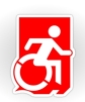 Accessible Exit Sign Project Wheelchair Wheelie Running Man Symbol Means of Egress Icon Disability Emergency Evacuation Fire Safety Sticker 76