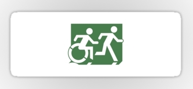Accessible Exit Sign Project Wheelchair Wheelie Running Man Symbol Means of Egress Icon Disability Emergency Evacuation Fire Safety Sticker 81