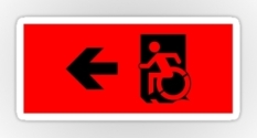 Accessible Exit Sign Project Wheelchair Wheelie Running Man Symbol Means of Egress Icon Disability Emergency Evacuation Fire Safety Sticker 8