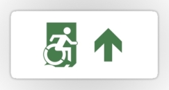 Accessible Exit Sign Project Wheelchair Wheelie Running Man Symbol Means of Egress Icon Disability Emergency Evacuation Fire Safety Sticker 89
