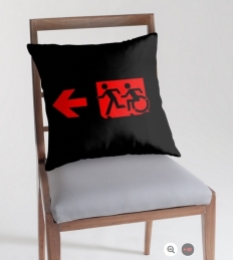 Accessible Exit Sign Project Wheelchair Wheelie Running Man Symbol Means of Egress Icon Disability Emergency Evacuation Fire Safety Throw Pillow Cushion 10