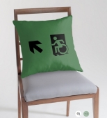 Accessible Exit Sign Project Wheelchair Wheelie Running Man Symbol Means of Egress Icon Disability Emergency Evacuation Fire Safety Throw Pillow Cushion 103
