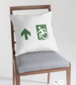 Accessible Exit Sign Project Wheelchair Wheelie Running Man Symbol Means of Egress Icon Disability Emergency Evacuation Fire Safety Throw Pillow Cushion 109