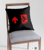 Accessible Exit Sign Project Wheelchair Wheelie Running Man Symbol Means of Egress Icon Disability Emergency Evacuation Fire Safety Throw Pillow Cushion 124