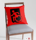 Accessible Exit Sign Project Wheelchair Wheelie Running Man Symbol Means of Egress Icon Disability Emergency Evacuation Fire Safety Throw Pillow Cushion 127