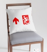 Accessible Exit Sign Project Wheelchair Wheelie Running Man Symbol Means of Egress Icon Disability Emergency Evacuation Fire Safety Throw Pillow Cushion 139