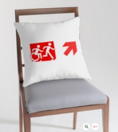 Accessible Exit Sign Project Wheelchair Wheelie Running Man Symbol Means of Egress Icon Disability Emergency Evacuation Fire Safety Throw Pillow Cushion 145