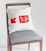 Accessible Exit Sign Project Wheelchair Wheelie Running Man Symbol Means of Egress Icon Disability Emergency Evacuation Fire Safety Throw Pillow Cushion 155