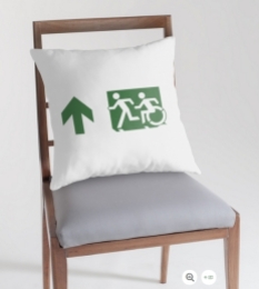 Accessible Exit Sign Project Wheelchair Wheelie Running Man Symbol Means of Egress Icon Disability Emergency Evacuation Fire Safety Throw Pillow Cushion 18