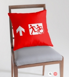 Accessible Exit Sign Project Wheelchair Wheelie Running Man Symbol Means of Egress Icon Disability Emergency Evacuation Fire Safety Throw Pillow Cushion 28