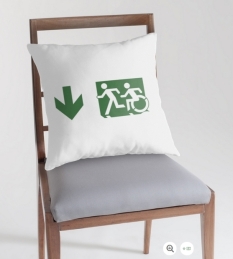 Accessible Exit Sign Project Wheelchair Wheelie Running Man Symbol Means of Egress Icon Disability Emergency Evacuation Fire Safety Throw Pillow Cushion 31