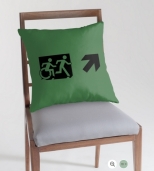 Accessible Exit Sign Project Wheelchair Wheelie Running Man Symbol Means of Egress Icon Disability Emergency Evacuation Fire Safety Throw Pillow Cushion 36