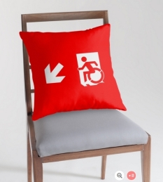 Accessible Exit Sign Project Wheelchair Wheelie Running Man Symbol Means of Egress Icon Disability Emergency Evacuation Fire Safety Throw Pillow Cushion 5