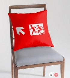 Accessible Exit Sign Project Wheelchair Wheelie Running Man Symbol Means of Egress Icon Disability Emergency Evacuation Fire Safety Throw Pillow Cushion 55