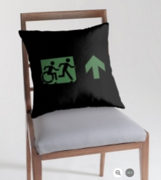 Accessible Exit Sign Project Wheelchair Wheelie Running Man Symbol Means of Egress Icon Disability Emergency Evacuation Fire Safety Throw Pillow Cushion 57