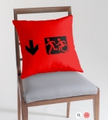 Accessible Exit Sign Project Wheelchair Wheelie Running Man Symbol Means of Egress Icon Disability Emergency Evacuation Fire Safety Throw Pillow Cushion 67