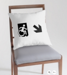 Accessible Exit Sign Project Wheelchair Wheelie Running Man Symbol Means of Egress Icon Disability Emergency Evacuation Fire Safety Throw Pillow Cushion 69