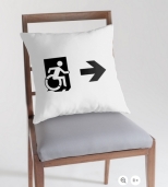 Accessible Exit Sign Project Wheelchair Wheelie Running Man Symbol Means of Egress Icon Disability Emergency Evacuation Fire Safety Throw Pillow Cushion 73