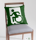 Accessible Exit Sign Project Wheelchair Wheelie Running Man Symbol Means of Egress Icon Disability Emergency Evacuation Fire Safety Throw Pillow Cushion 97