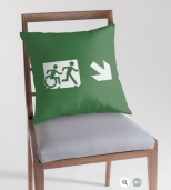 Accessible Exit Sign Project Wheelchair Wheelie Running Man Symbol Means of Egress Icon Disability Emergency Evacuation Fire Safety Throw Pillow Cushion 98