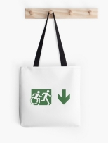 Accessible Exit Sign Project Wheelchair Wheelie Running Man Symbol Means of Egress Icon Disability Emergency Evacuation Fire Safety Tote Bag 100