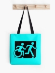 Accessible Exit Sign Project Wheelchair Wheelie Running Man Symbol Means of Egress Icon Disability Emergency Evacuation Fire Safety Tote Bag 108