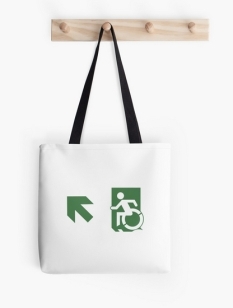 Accessible Exit Sign Project Wheelchair Wheelie Running Man Symbol Means of Egress Icon Disability Emergency Evacuation Fire Safety Tote Bag 127