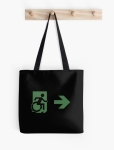 Accessible Exit Sign Project Wheelchair Wheelie Running Man Symbol Means of Egress Icon Disability Emergency Evacuation Fire Safety Tote Bag 132