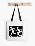 Accessible Exit Sign Project Wheelchair Wheelie Running Man Symbol Means of Egress Icon Disability Emergency Evacuation Fire Safety Tote Bag 134