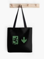 Accessible Exit Sign Project Wheelchair Wheelie Running Man Symbol Means of Egress Icon Disability Emergency Evacuation Fire Safety Tote Bag 135