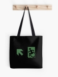 Accessible Exit Sign Project Wheelchair Wheelie Running Man Symbol Means of Egress Icon Disability Emergency Evacuation Fire Safety Tote Bag 143