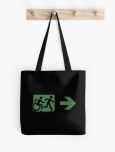 Accessible Exit Sign Project Wheelchair Wheelie Running Man Symbol Means of Egress Icon Disability Emergency Evacuation Fire Safety Tote Bag 18