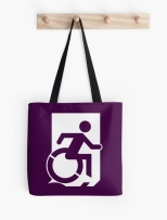 Accessible Exit Sign Project Wheelchair Wheelie Running Man Symbol Means of Egress Icon Disability Emergency Evacuation Fire Safety Tote Bag 19