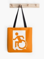 Accessible Exit Sign Project Wheelchair Wheelie Running Man Symbol Means of Egress Icon Disability Emergency Evacuation Fire Safety Tote Bag 41