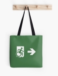 Accessible Exit Sign Project Wheelchair Wheelie Running Man Symbol Means of Egress Icon Disability Emergency Evacuation Fire Safety Tote Bag 55