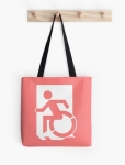 Accessible Exit Sign Project Wheelchair Wheelie Running Man Symbol Means of Egress Icon Disability Emergency Evacuation Fire Safety Tote Bag 60